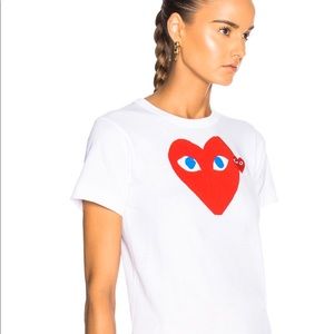 Comme des Garçons Play cotton red heart emblem tee